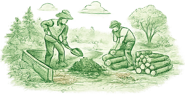 Ilustración de voluntariado y WWOOF